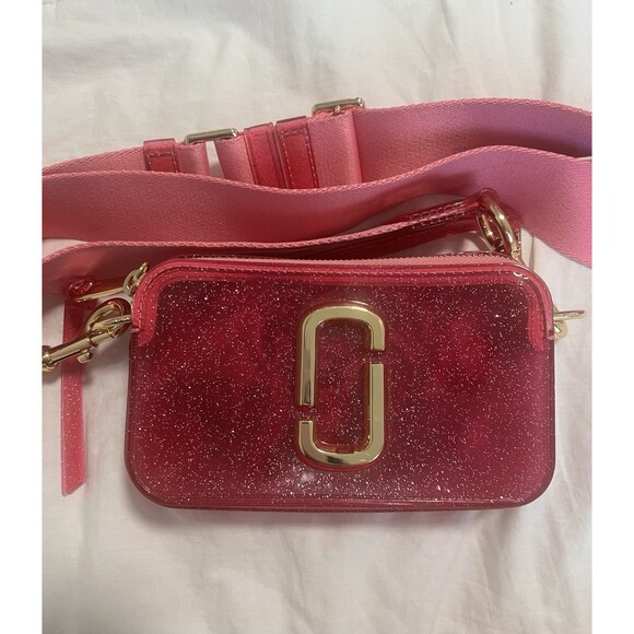 Marc Jacobs Stylish Pink Glitter Crossbody Bag New $505 - Picture 2 of 6